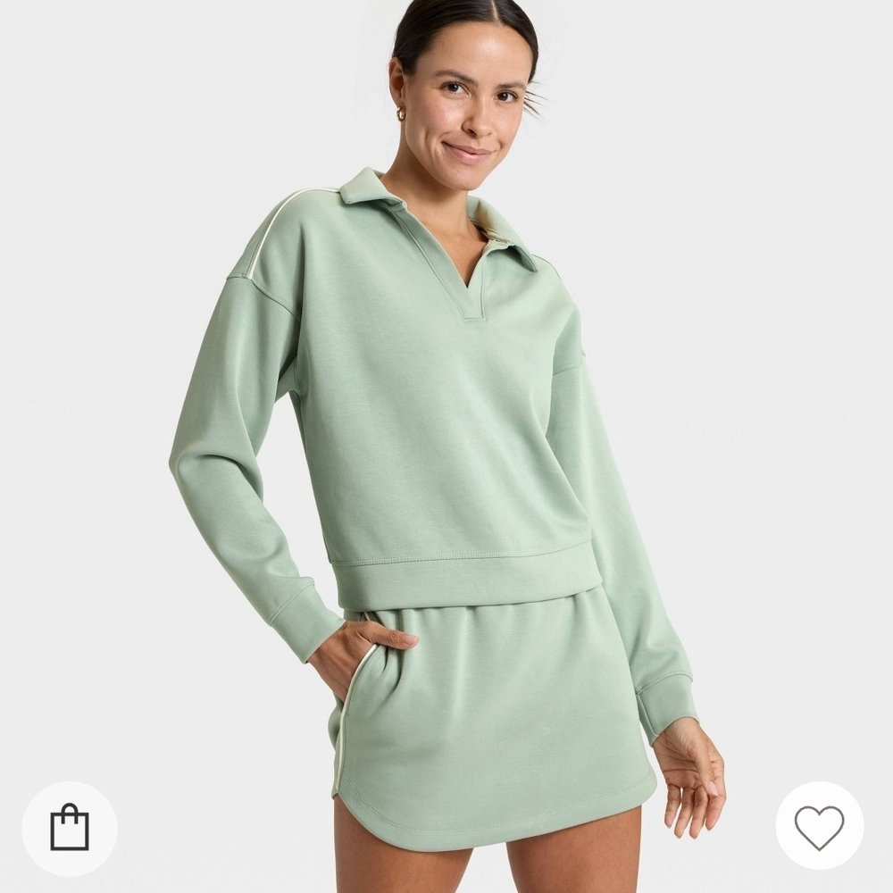Womens Size XS Airy Sleek Polo Sweatshirt + Skort Set - All In Motion